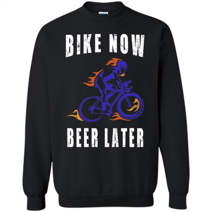 Bike Now Beer Later T-shirt Black