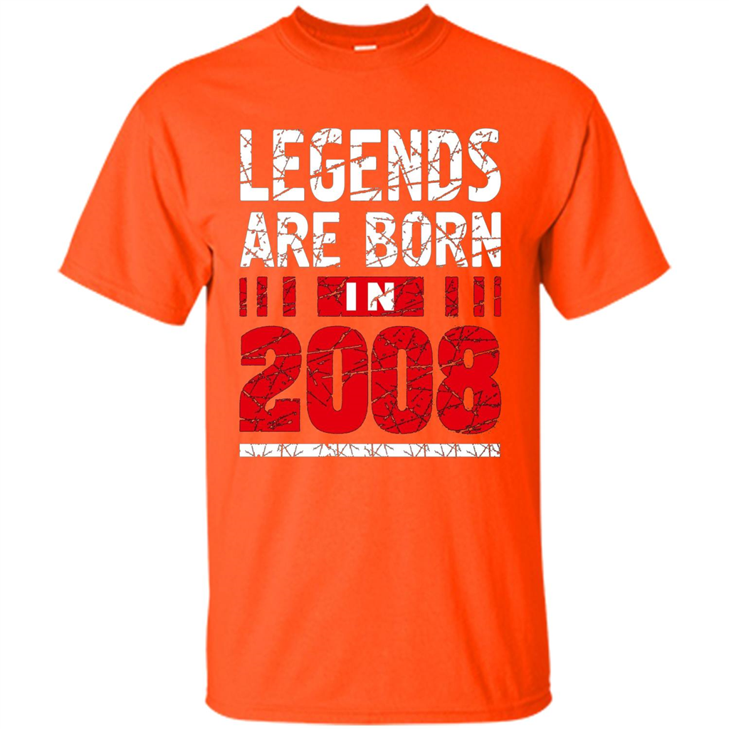 Birthday Gift T-shirt Legends Are Born In 2008 T-shirt Orange