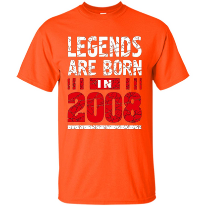 Birthday Gift T-shirt Legends Are Born In 2008 T-shirt Orange