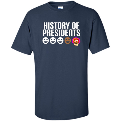 American T-shirt History Of Presidents Navy