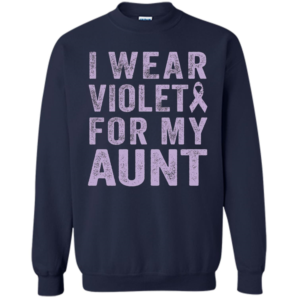 Cancer Awareness T-shirt I Wear Violet For My Aunt T-shirt Navy