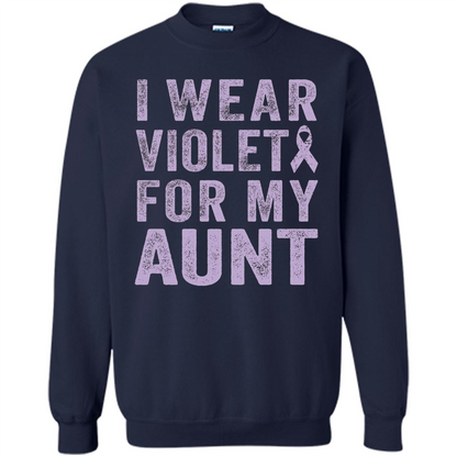 Cancer Awareness T-shirt I Wear Violet For My Aunt T-shirt Navy