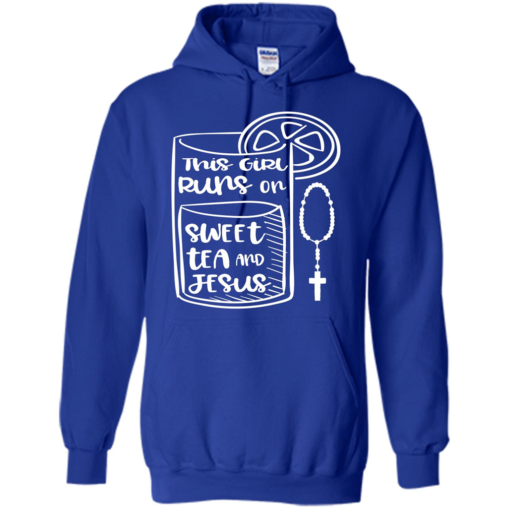 Christian T-shirt This Girl Runs on Sweet Tea and Jesus T-shirt Royal