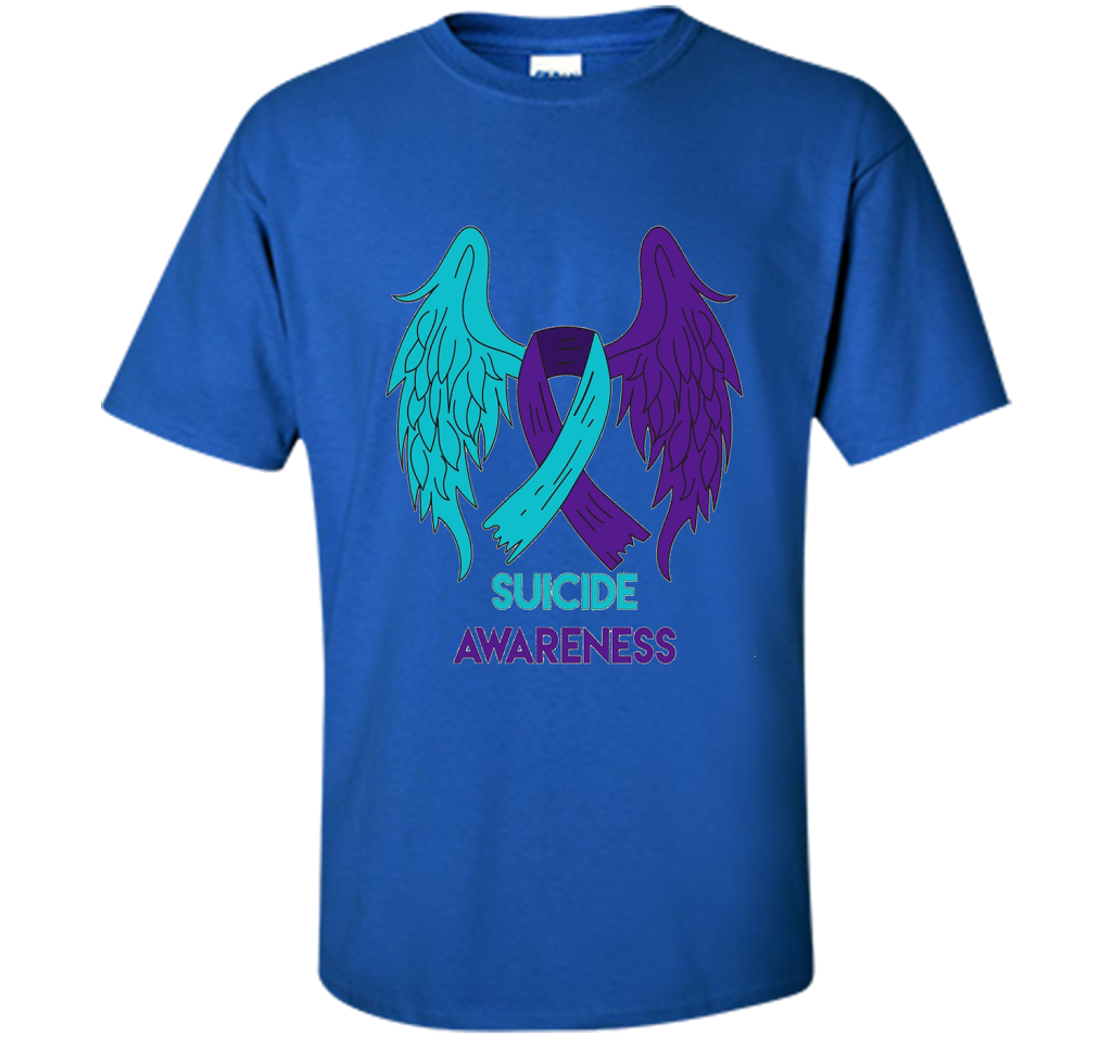 Suicide Awareness Shirt Wings and Ribbon Suicide Prevention shirt Royal
