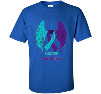 Suicide Awareness Shirt Wings and Ribbon Suicide Prevention shirt Royal
