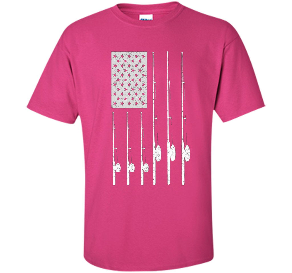 Patriotic Fishing T-Shirt with American USA Flag Great Gift shirt Heliconia