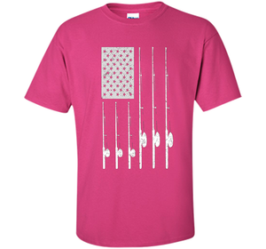 Patriotic Fishing T-Shirt with American USA Flag Great Gift shirt