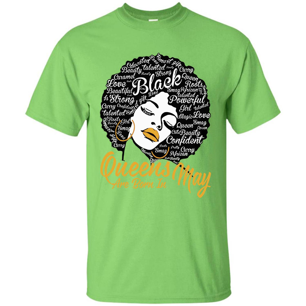 Queen Are Born In May T-shirt Lime