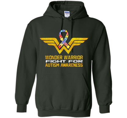 Wonder Warrior Fight For Autism Awareness T-shirt Forest Green