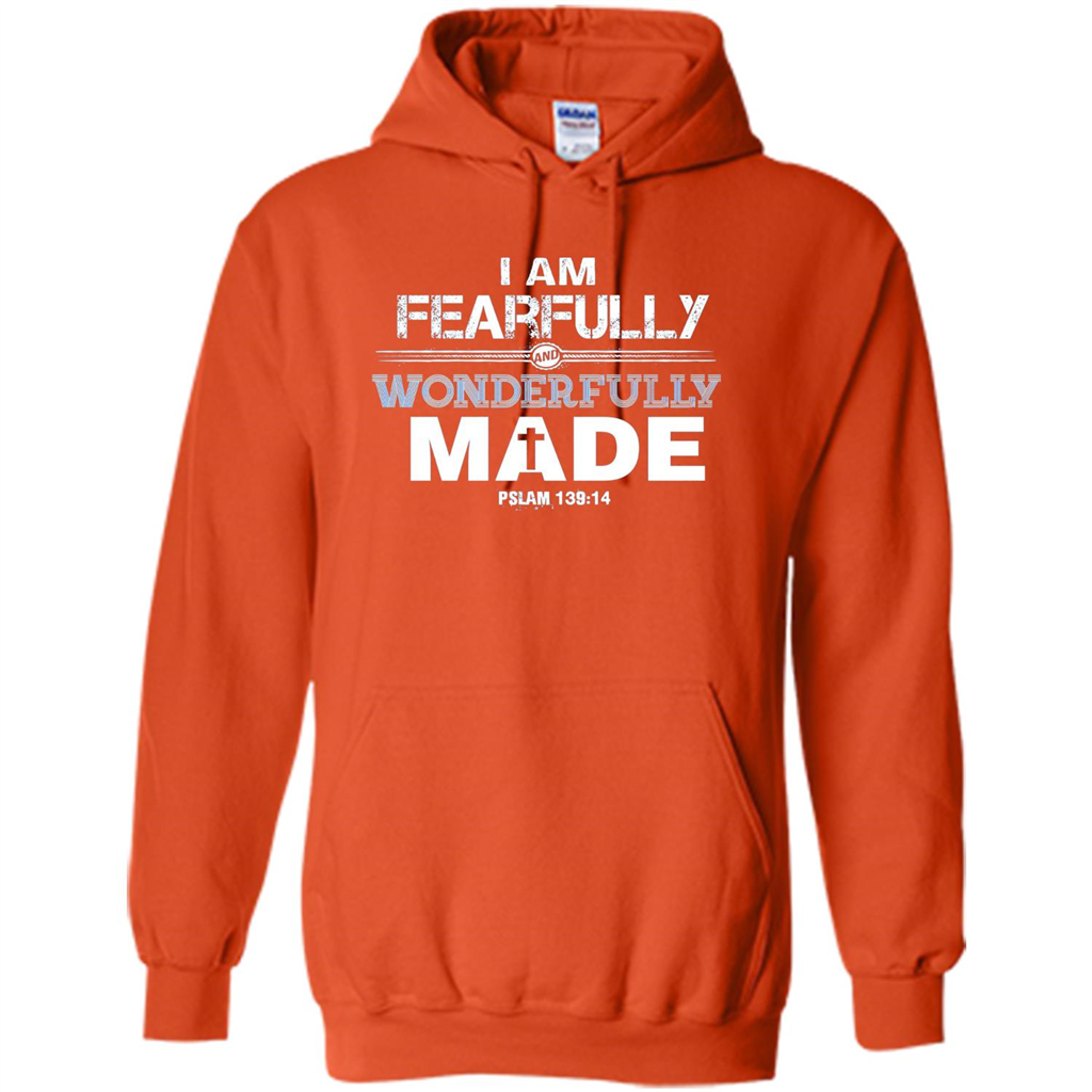 Christian T-shirt I Am Fearfully And Wonderfully Made Orange