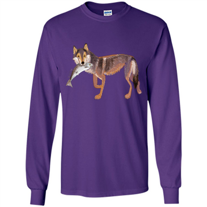 Sea Wolf T-shirt Fish and Wolf Purple