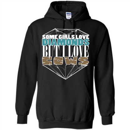 Cow Lovers T-shirt Some Girls Love Diamond But I Love Cows Black