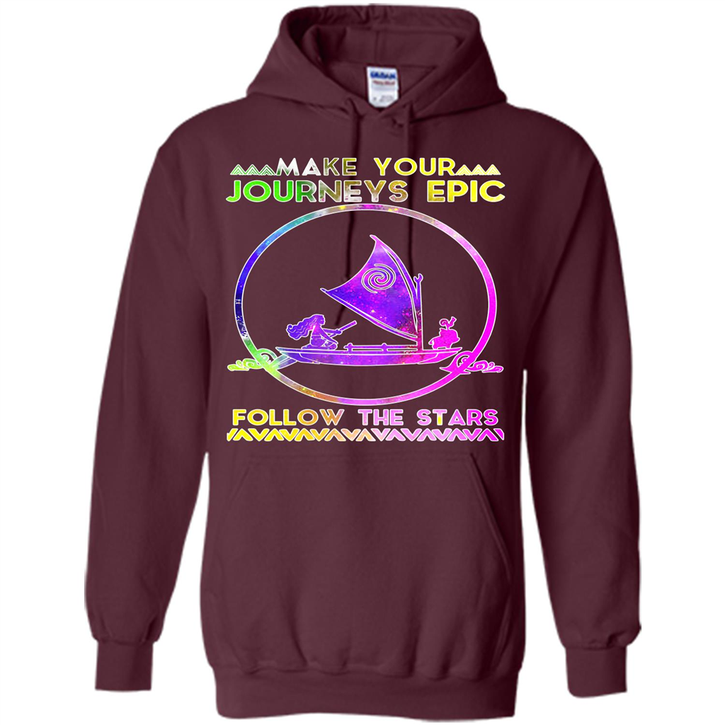Movie T-shirt Make Your Journeys Epic Follow The Stars Maroon