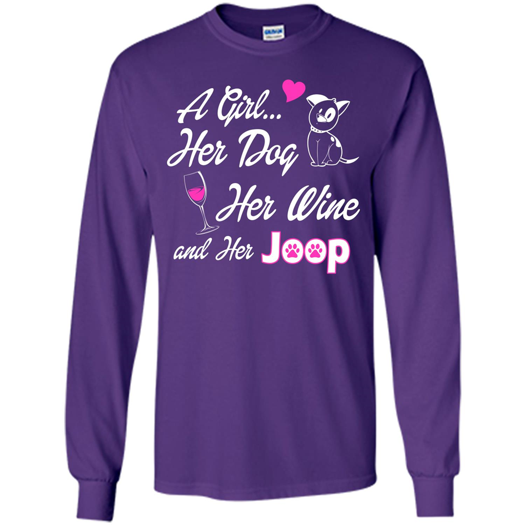 Dog T-shirt A Girl Her Dog Her Wine And Her Joop T-shirt Purple