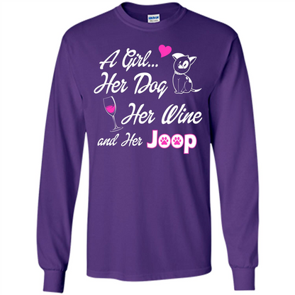 Dog T-shirt A Girl Her Dog Her Wine And Her Joop T-shirt Purple