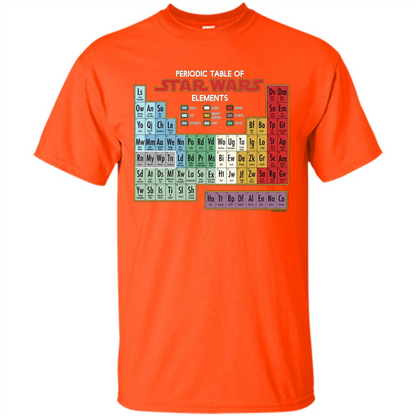 Movie T-shirt Periodic Table of Elements Graphic T-Shirt Orange
