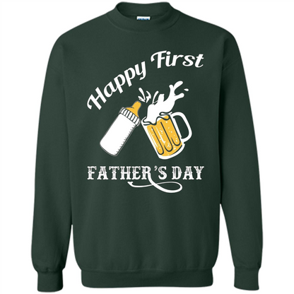 Happy First Father's Day T-shirt 2017 Forest Green