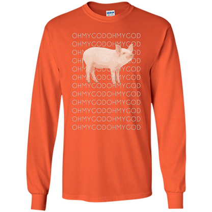 Oh My God Pig T-shirt Cute Pig T-shirt Orange