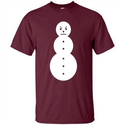 Christmas T-shirt Angry Snowman T Shirt Maroon