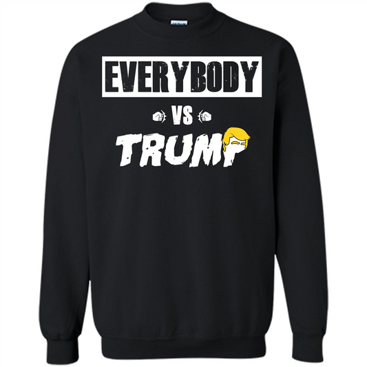Funny American T-shirt Everybody Vs Trump Black