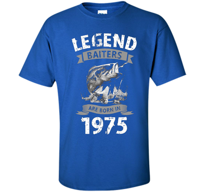 Mens 42nd Years Old 1975 Birthday Gift Idea Tshirt for Fishing shirt Royal