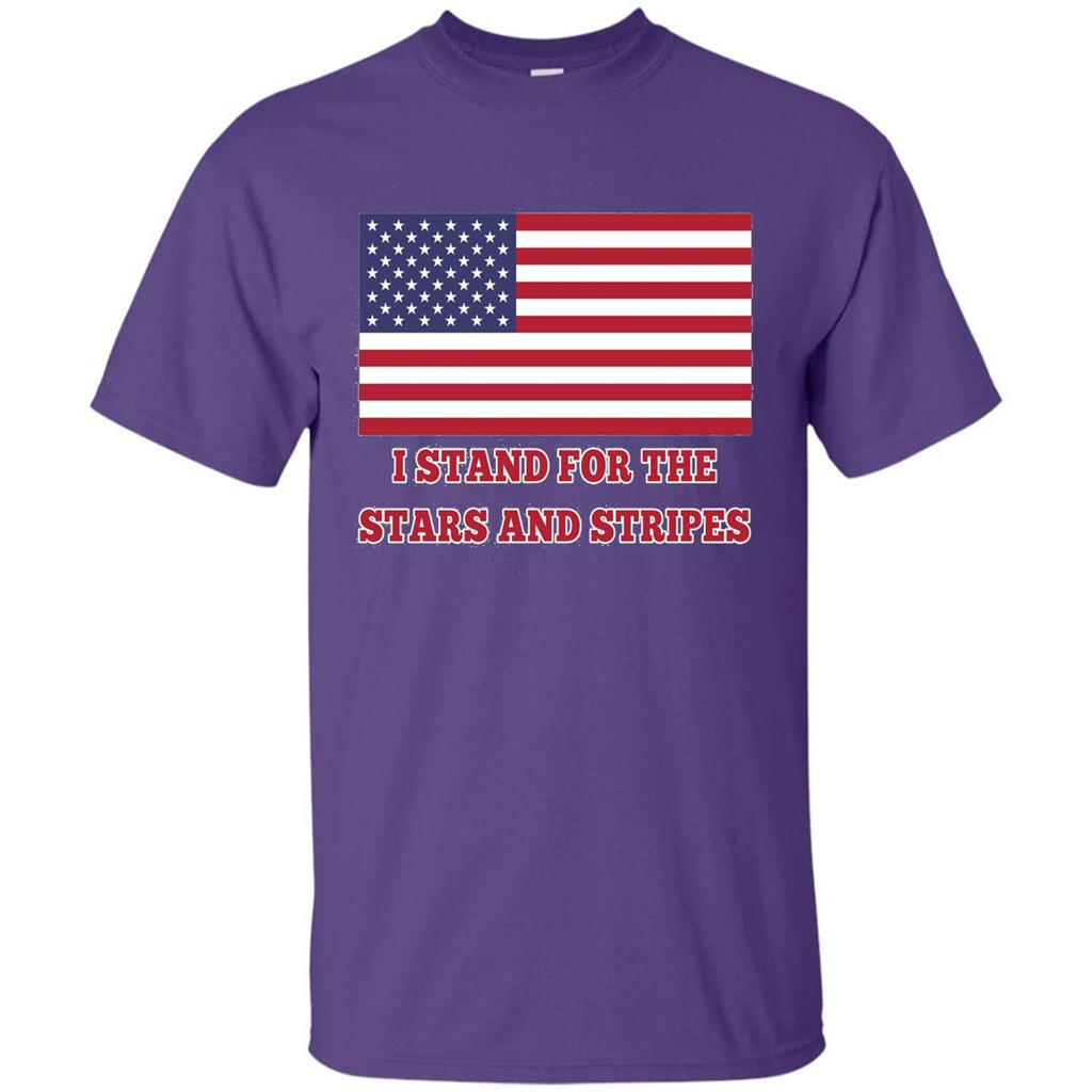 I Stand For The Star And Stripes American Flag T-shirt Purple