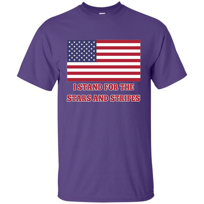 I Stand For The Star And Stripes American Flag T-shirt Purple