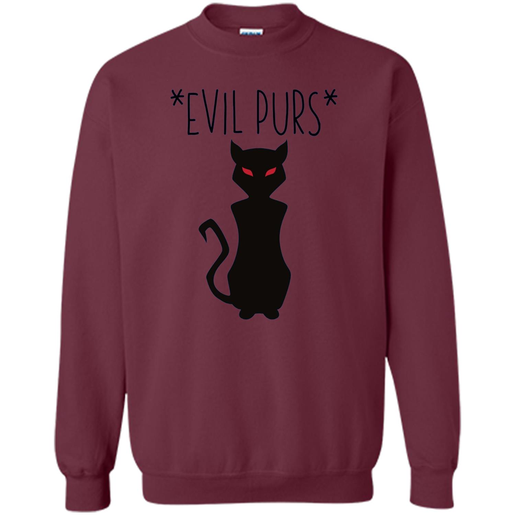 Halloween Black Cat T-shirt Evil Purs Mean Kitty Lovers Gift T-shirt Maroon