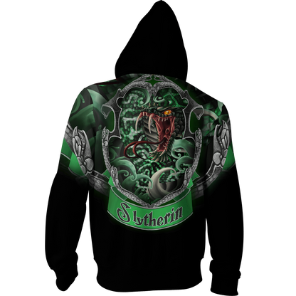 Slytherin Hogwarts Harry Potter Zip Up Hoodie