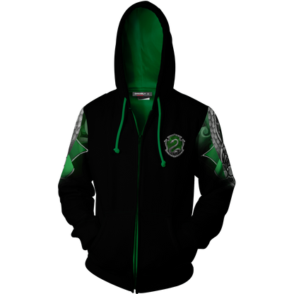 Slytherin Hogwarts Harry Potter Zip Up Hoodie