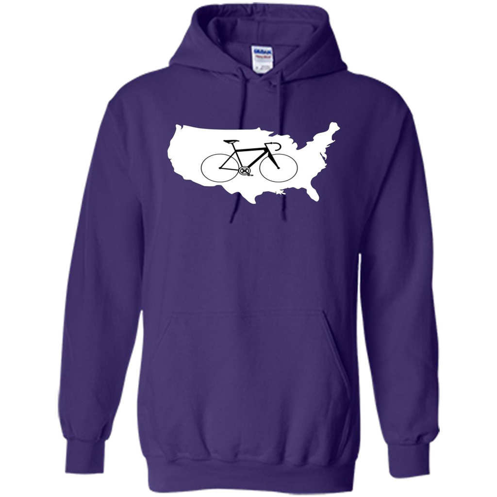 Bicycle America T-shirt USA States Road Bike Purple