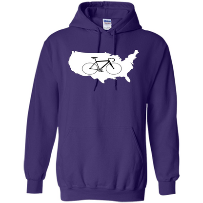 Bicycle America T-shirt USA States Road Bike Purple