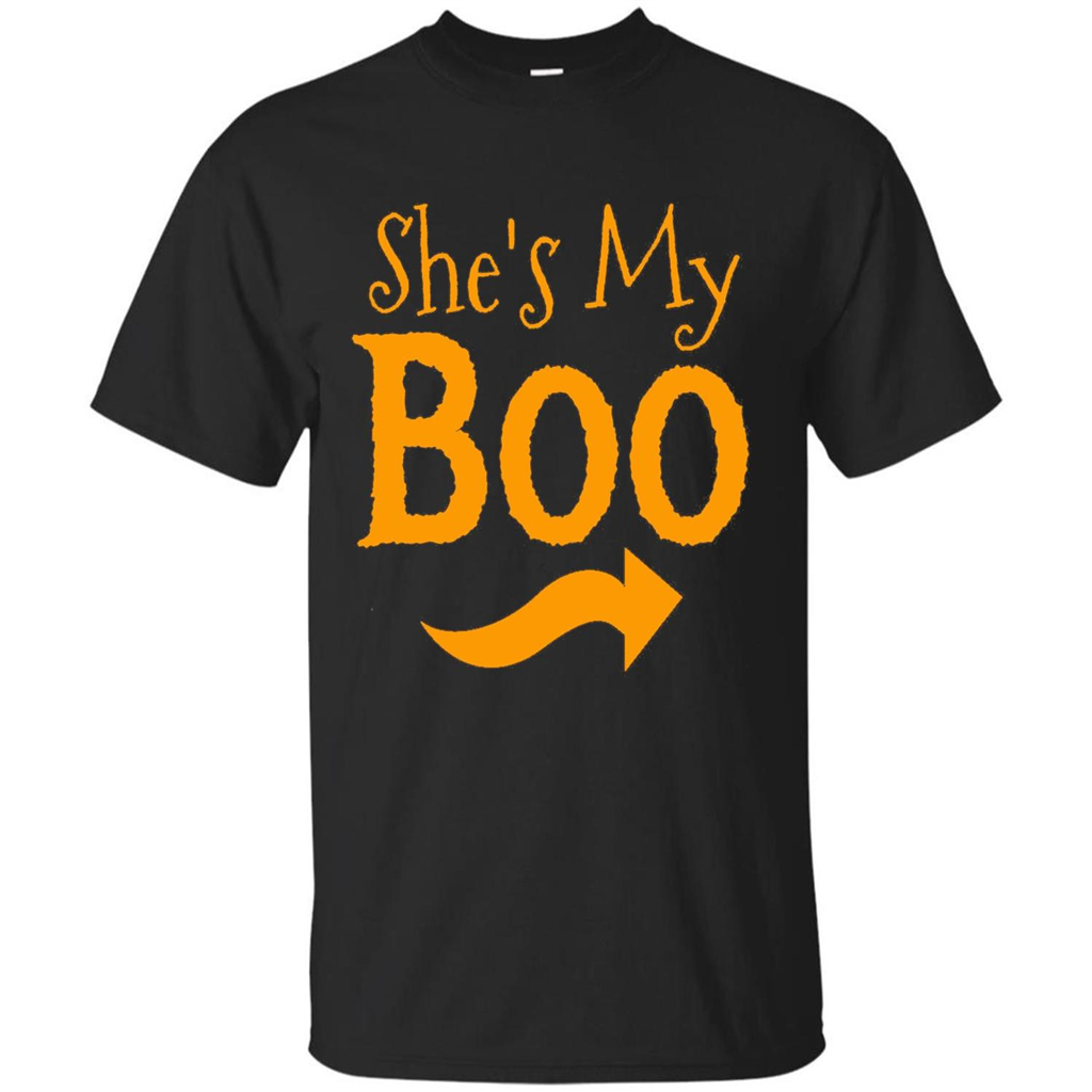 She's My Boo - Halloween Couples T-shirts For Him and Her Black