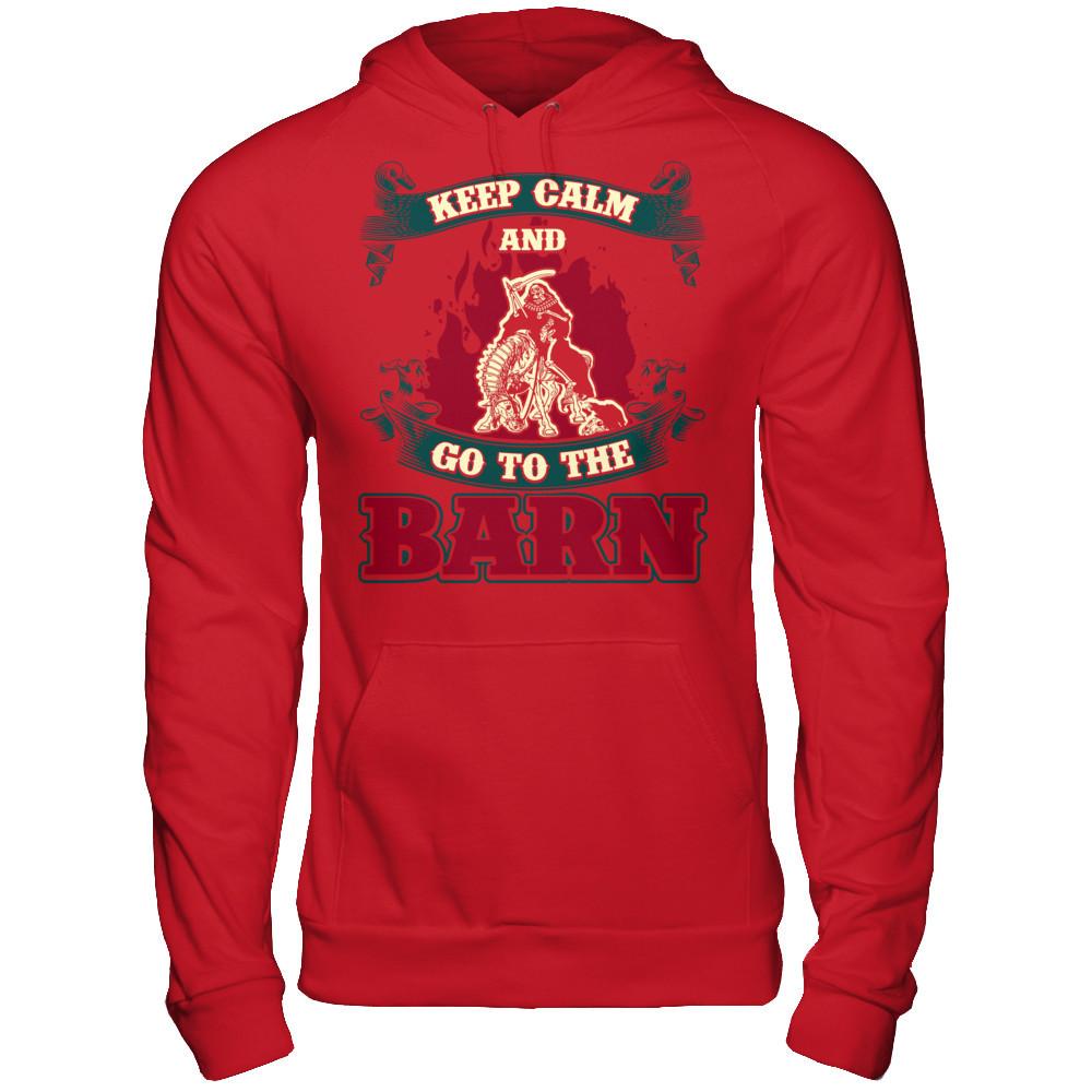Keep Calm And Go To The Barn T-shirt Gildan - Pullover Hoodie Red
