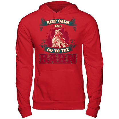 Keep Calm And Go To The Barn T-shirt Gildan - Pullover Hoodie Red