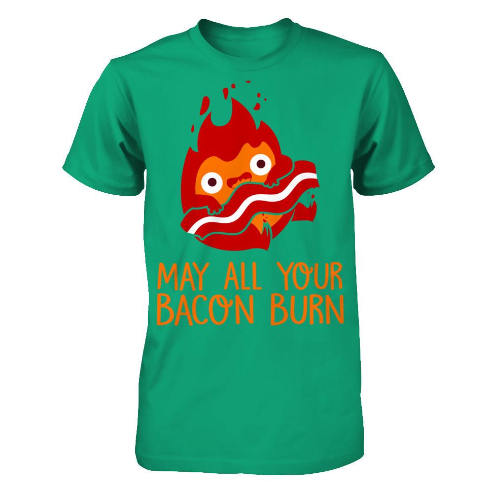 May All Your Bacon Burn T-shirt Gildan - Short Sleeve Tee Kelly Green
