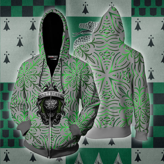House Slytherin By Any Means Harry Potter Zip Up Hoodie 4XL