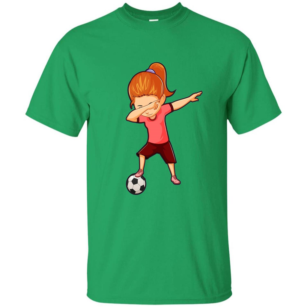 Soccer T-shirt For Girls Funny Dabbing Dab Dance Soccer Ball Irish Green