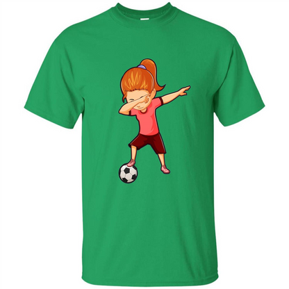 Soccer T-shirt For Girls Funny Dabbing Dab Dance Soccer Ball Irish Green