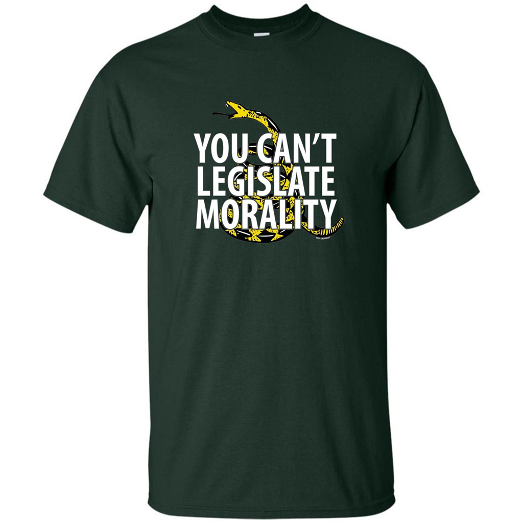 Gadsden Libertarian T-shirt You Can't Legislate Morality Forest Green