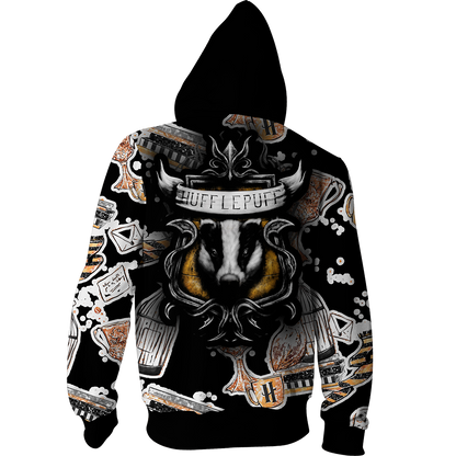 The Hufflepuff Badger Harry Potter New Collection Zip Up Hoodie