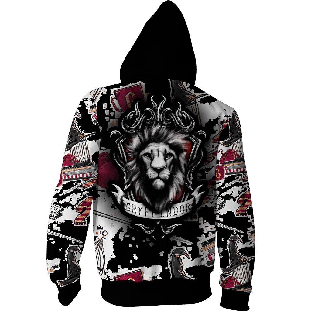 The Gryffindor Lion Harry Potter New Collection Zip Up Hoodie