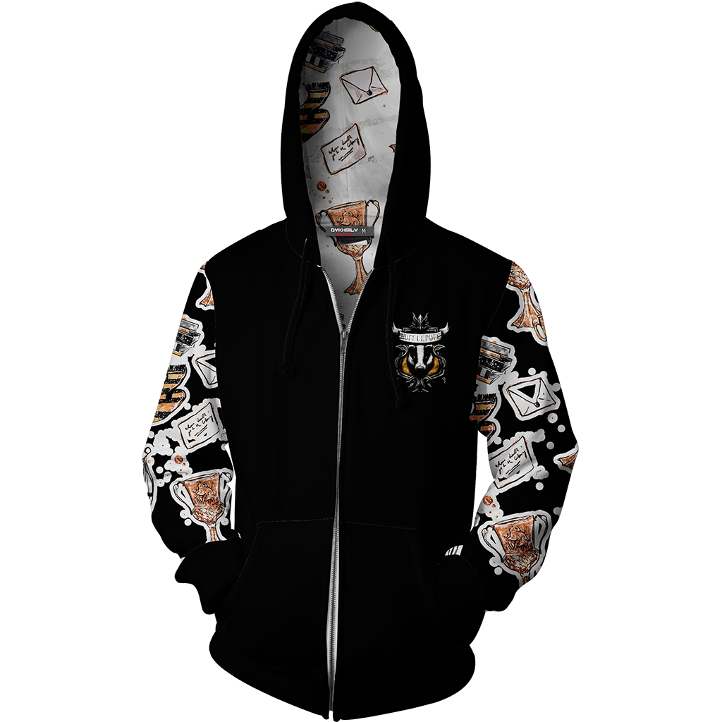 The Hufflepuff Badger Harry Potter New Collection Zip Up Hoodie