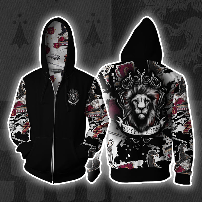 The Gryffindor Lion Harry Potter New Collection Zip Up Hoodie 4XL