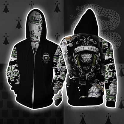 The Slytherin Snake Harry Potter New Collection Zip Up Hoodie 4XL