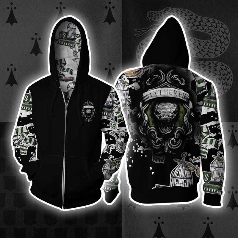 The Slytherin Snake Harry Potter New Collection Zip Up Hoodie