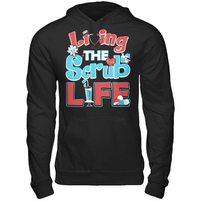 Living The Scrub Life T-shirt Gildan - Pullover Hoodie Black