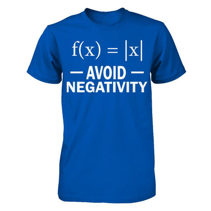 Avoid Negativity Funny Math T-shirt Next Level - Unisex Fitted Tee Royal