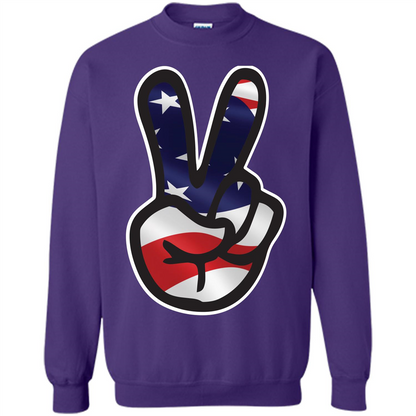Amreican Flag Peace Guy T-shirt Purple