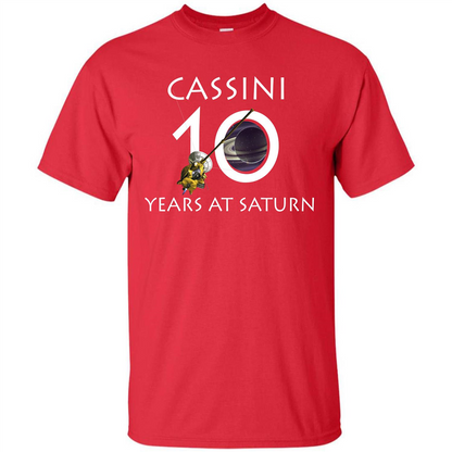 Cassini Grand Finale T-shirt Cassini 10 Years At Saturn T-shirt Red
